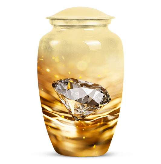 Elegant Diamond Funeral Urn - Premium Cremation Urn For Adult Ashes
