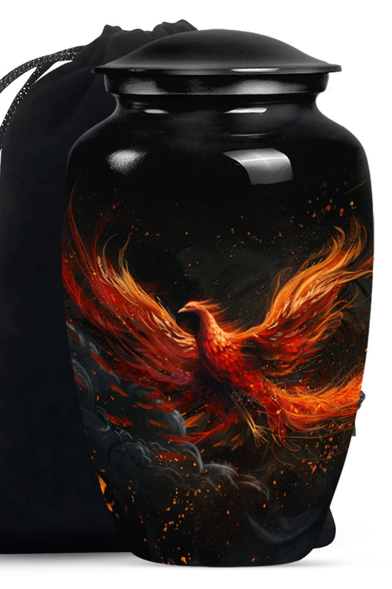 Fire Bird Cremation Urn - Decorative Funeral Urn For Burial