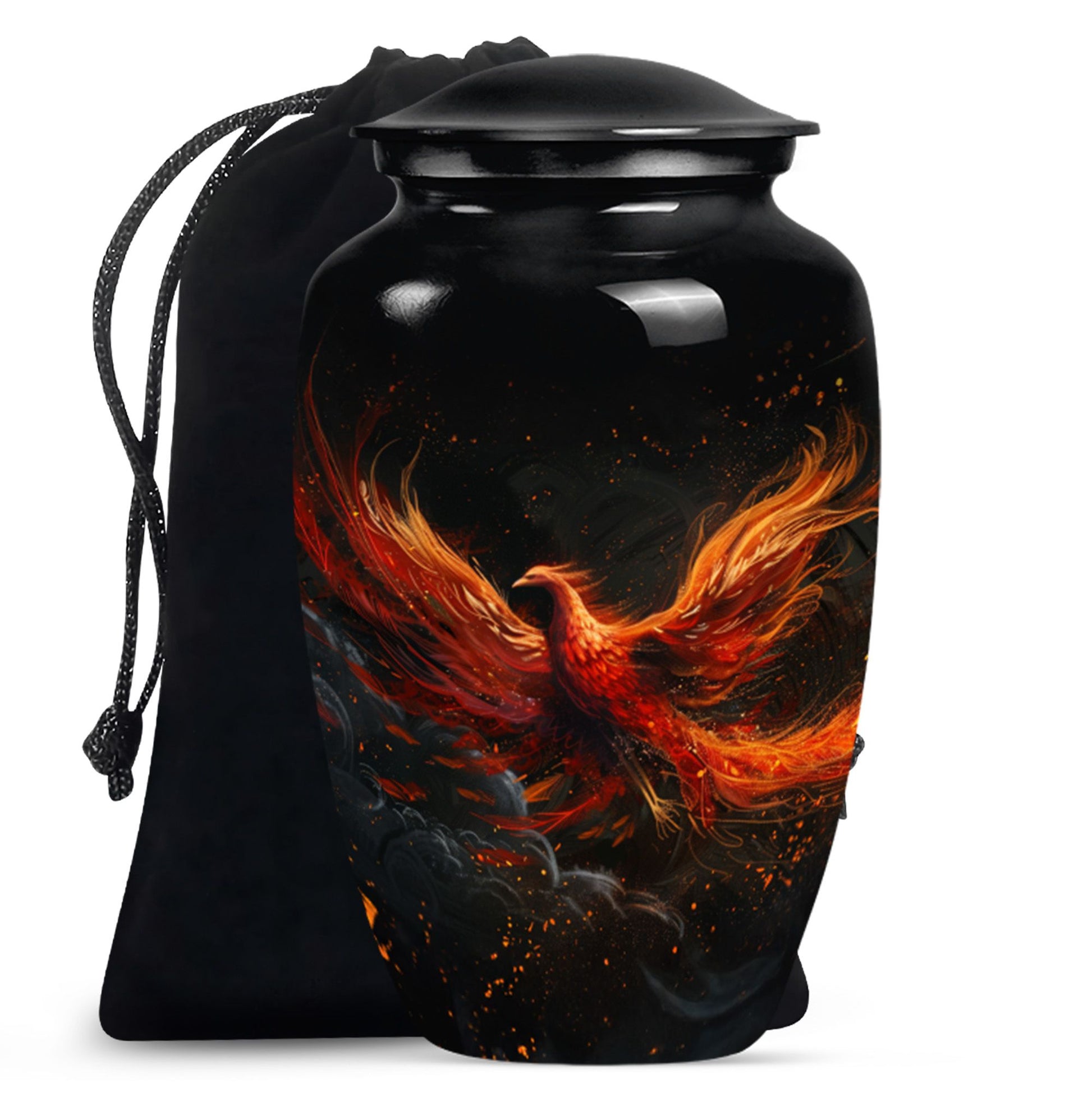 Fire Bird Cremation Urn - Decorative Funeral Urn For Burial