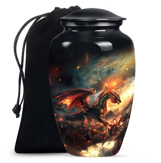Dragon Fire Memorial Urn - Decorative Cremation Urn For Adult Ashes