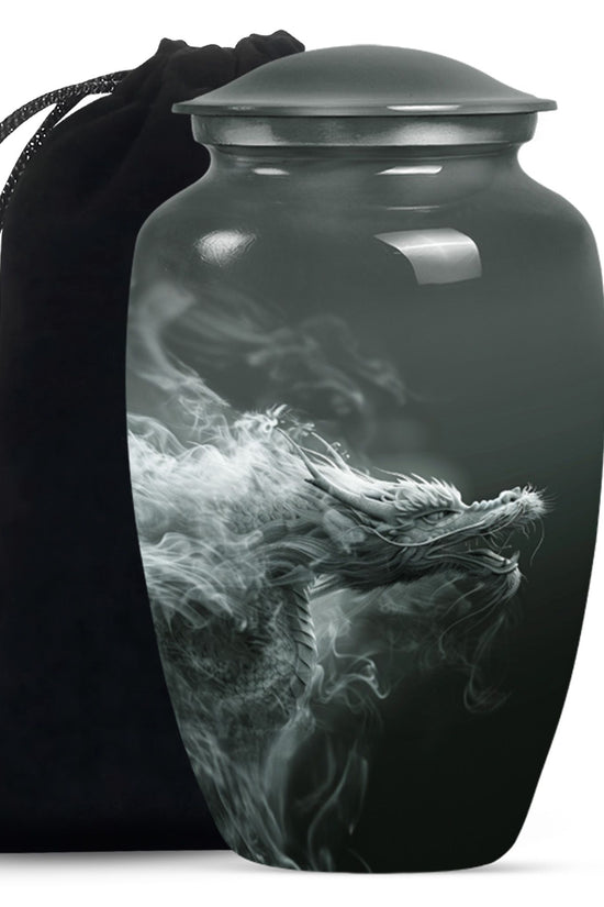Dragon Power Memorial Urn For Human Ashes - Artistic Aluminium Funeral Urn