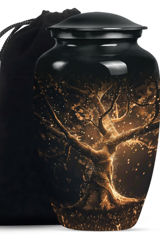 Golden Tree Memorial Urn - Glowing Cremation Urn For Ashes