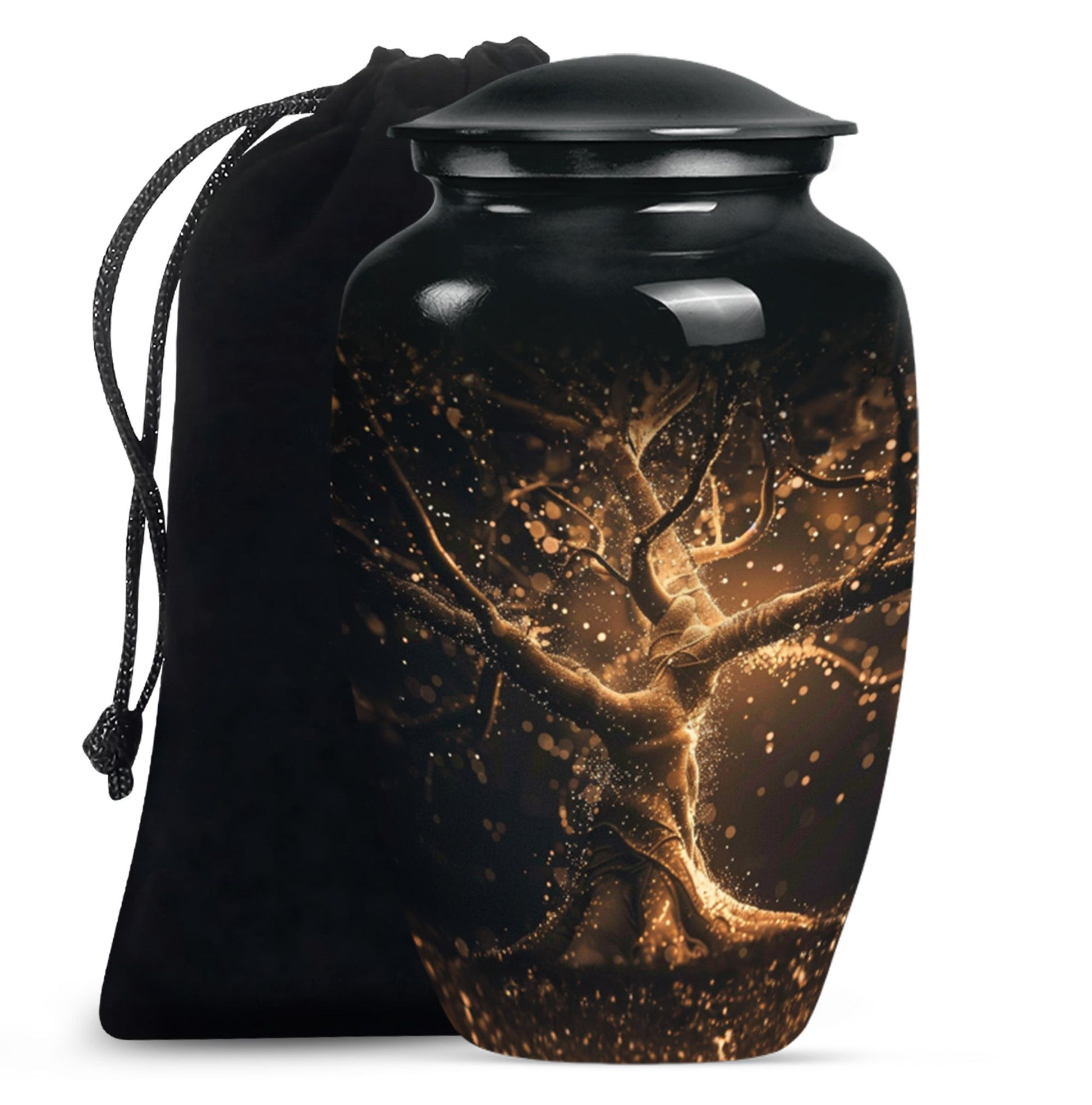 Golden Tree Memorial Urn - Glowing Cremation Urn For Ashes