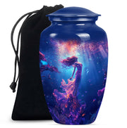Mystic Mermaid Cremation Urn - Deep Ocean Theme Memorial Urn For Human Ashes