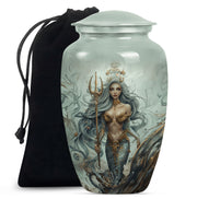 Beautiful Mermaid Theme Cremation Urn - Sea Theme Funeral Urn For Female