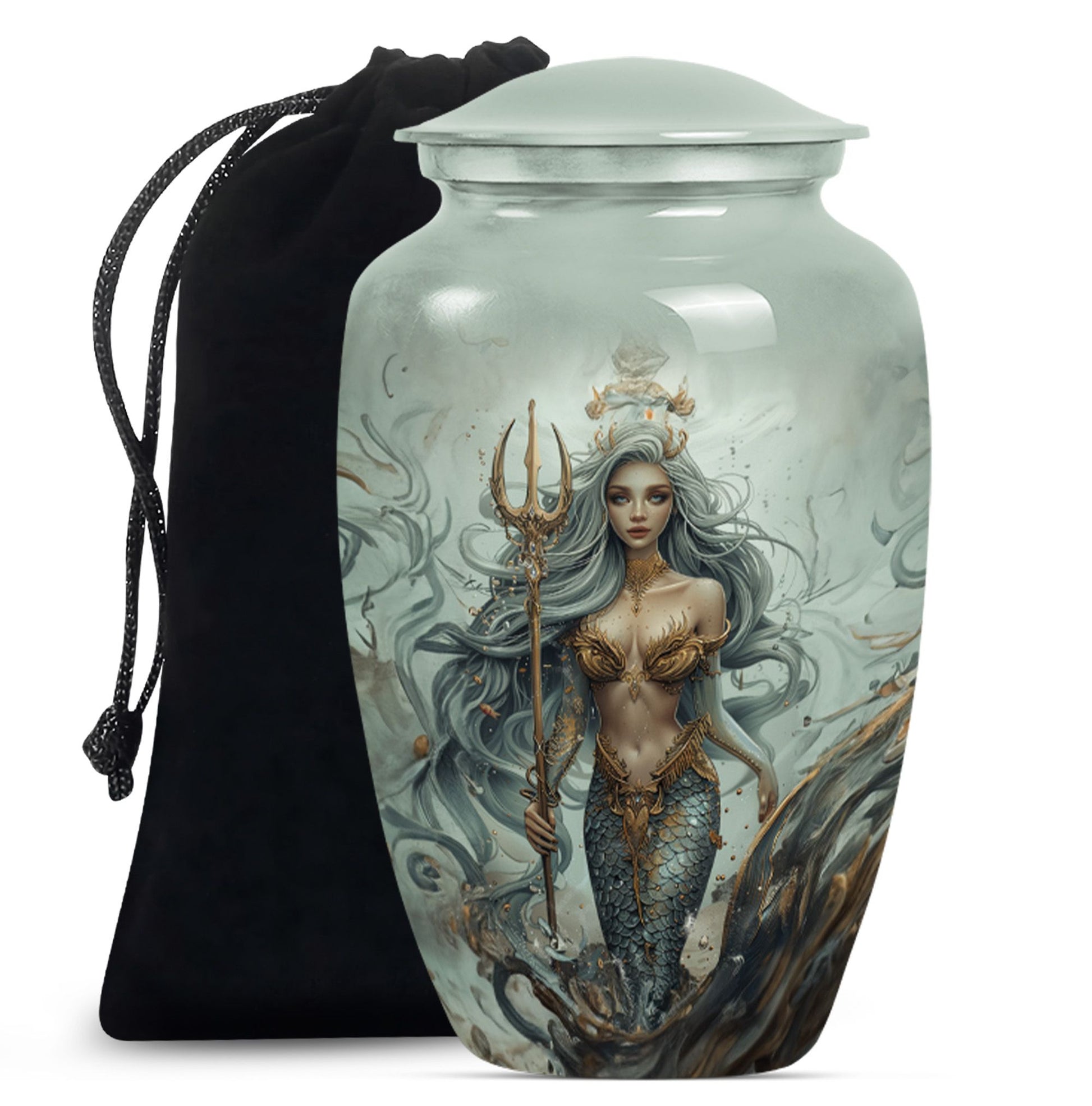 Beautiful Mermaid Theme Cremation Urn - Sea Theme Funeral Urn For Female