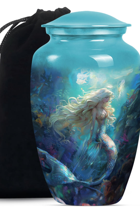Underwater Mermaid Ashes Urn - Artistic Memorial Urn for Loved Ones