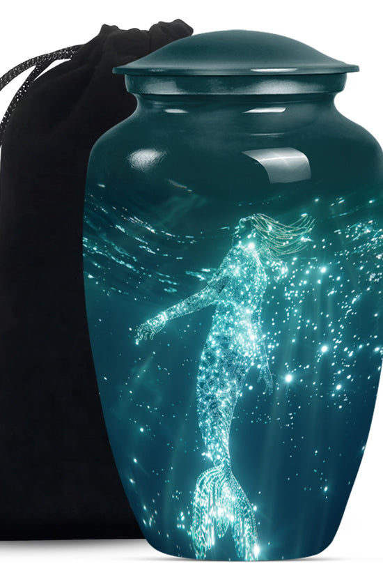 Sparkling Mermaid Ashes Urn - Artistic Memorial Urn For Loved Ones