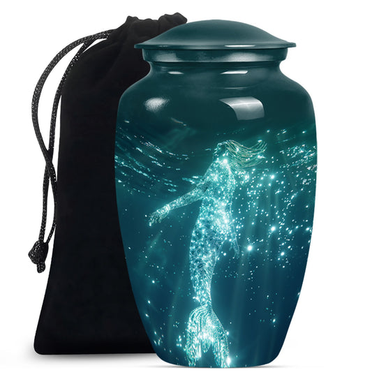Sparkling Mermaid Ashes Urn - Artistic Memorial Urn For Loved Ones