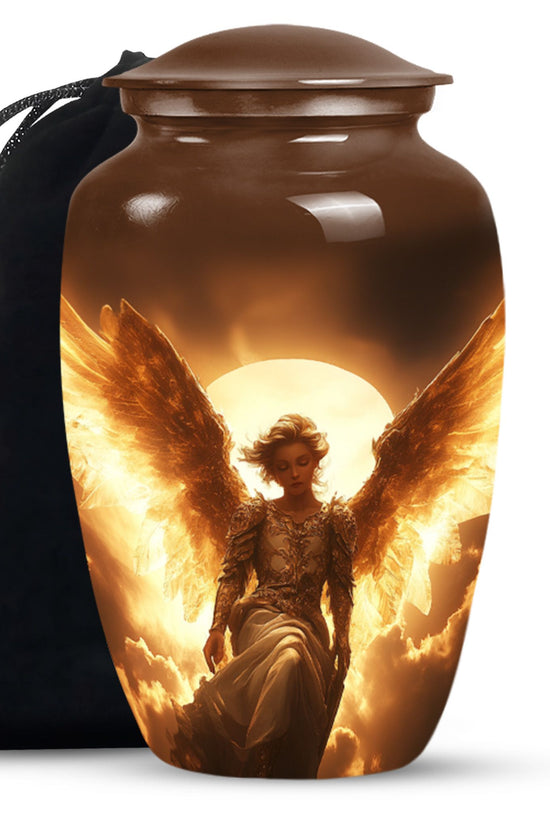 Goddess Angel Funeral Urn - Golden Sunlight Memorial Urn For Human Ashes