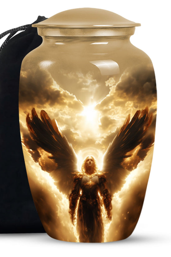 Golden Heaven Angel Cremation Urn - Divine Angel Cremation Urn For Adult Ashes