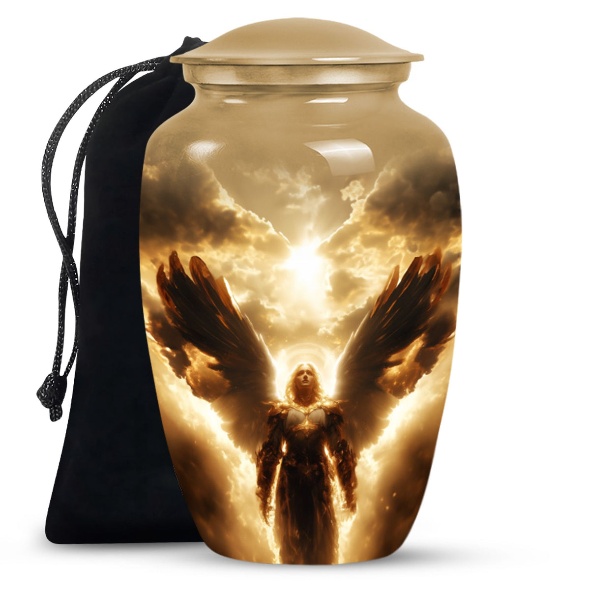 Golden Heaven Angel Cremation Urn - Divine Angel Cremation Urn For Adult Ashes
