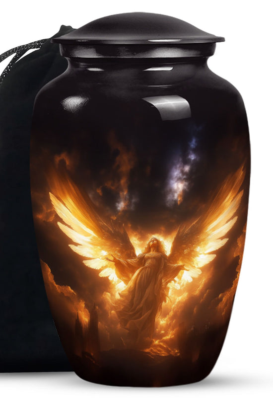 Celestial Light Angel Urn Cremation For Ashes - Divine Memorial Urn For Burial