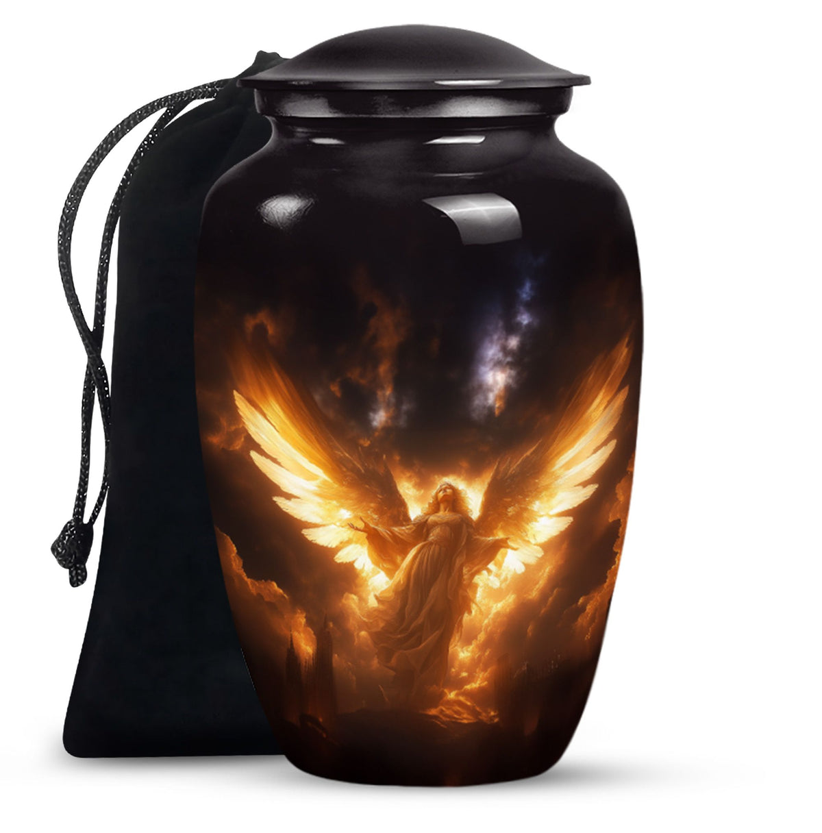 Celestial Light Angel Urn Cremation For Ashes - Divine Memorial Urn For Burial