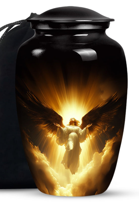 Spiritual Angel Funeral Urn - Golden Heaven Cremation Urn For Ashes