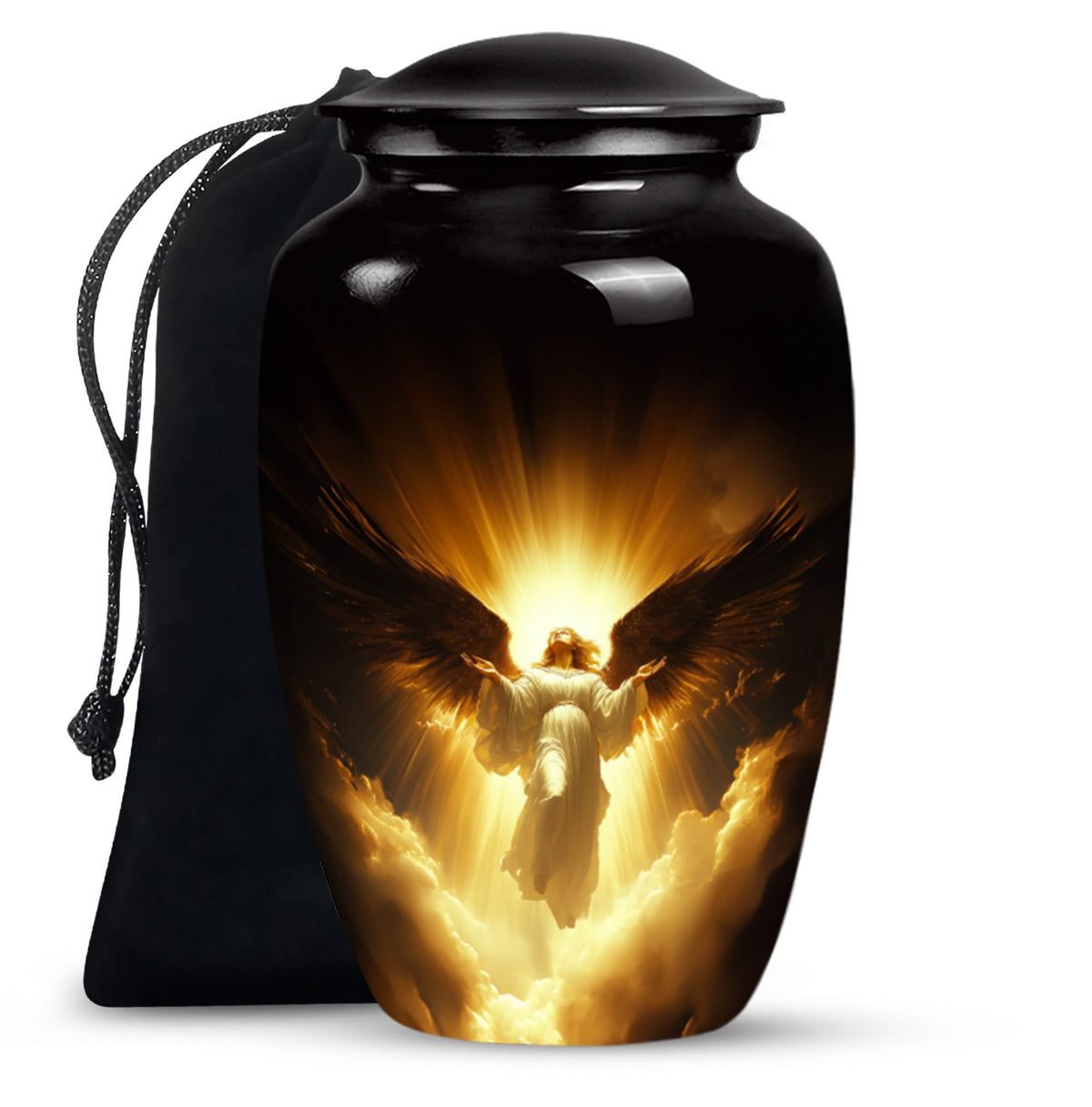 Spiritual Angel Funeral Urn - Golden Heaven Cremation Urn For Ashes