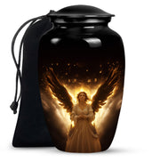 Halo Angel Memorial Urn - Golden Light Funeral Urn For Adult Ashes