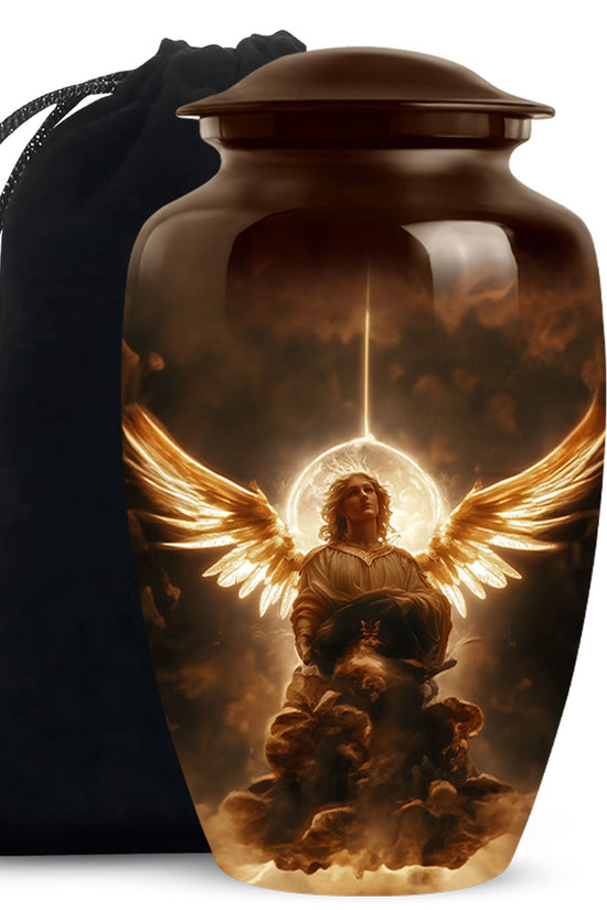 Celestial Light Angel Urn Cremation For Ashes - Divine Memorial Urn For Burial