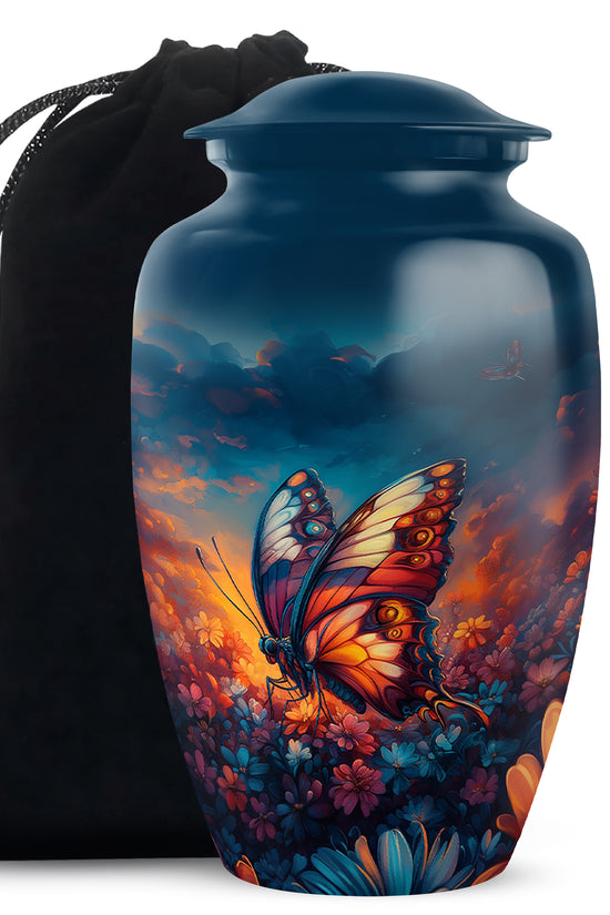 Monarch Butterfly Sunset Cremation Urn - Artistic Urns For Women