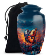Monarch Butterfly Sunset Cremation Urn - Artistic Urns For Women