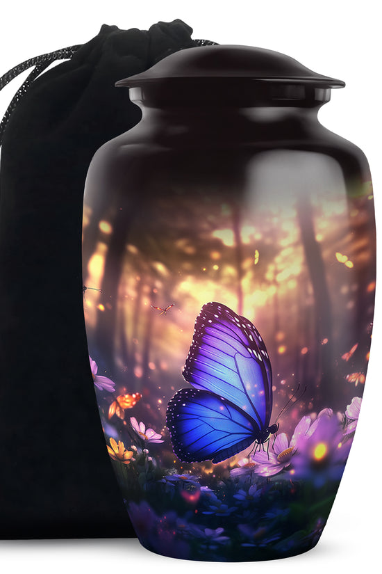 Blue Butterfly Cremation Urn For Ashes - Blue Butterfly Urn For Mom