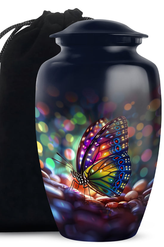 Colorful Butterfly Cremation Ashes Urn - Funeral Urns For Men and Women