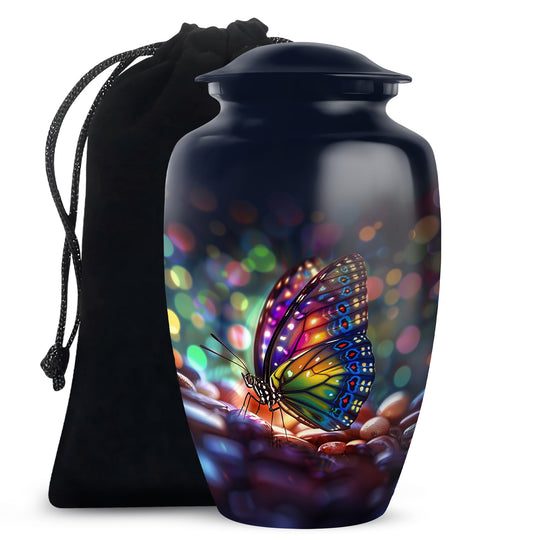 Colorful Butterfly Cremation Ashes Urn - Funeral Urns For Men and Women