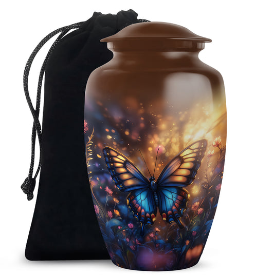 Gloomy Butterfly Urn For Ashes - Blue Butterfly Urn For Cremation