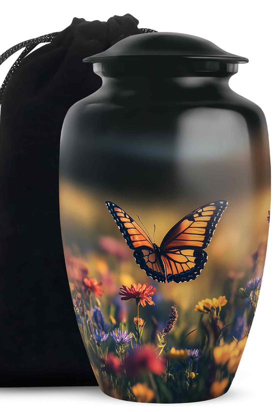 Monarch Butterfly Urn For Mother - Floral Fields Urns For Loved Ones
