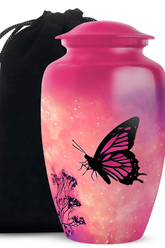 Pink Butterfly Funeral Urn - A Peaceful Tribute For Mom's Ashes