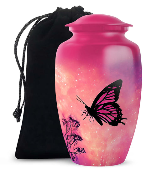 Pink Butterfly Funeral Urn - A Peaceful Tribute For Mom's Ashes
