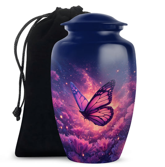 Pink Butterfly Funeral Urn - Unique Decor Memorial For Mom Ashes