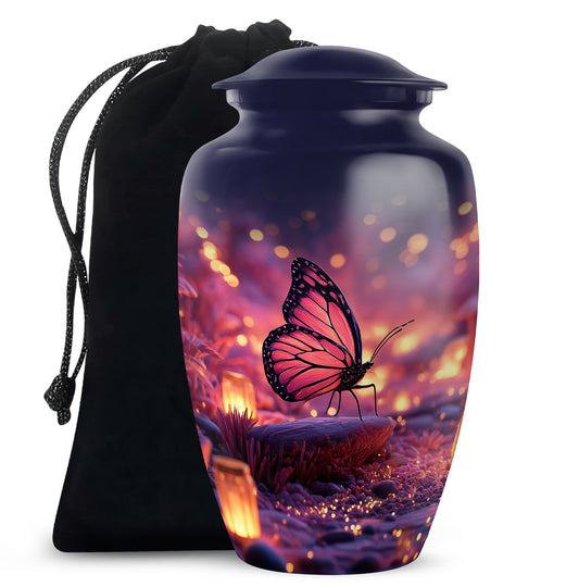 Purple Butterfly Burial Urn - A Peaceful Tribute For Women Ashes