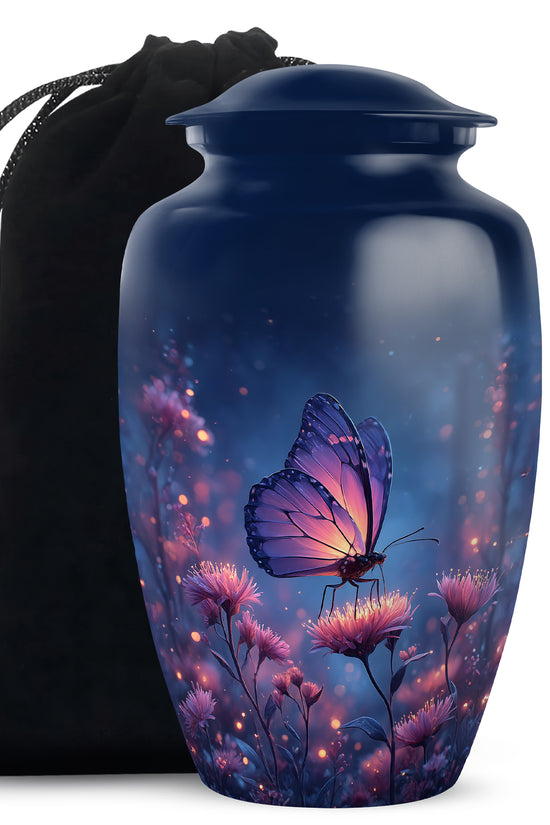 Bluen Butterfly On Flower - Elegant Beautiful Large Memorial For Mom