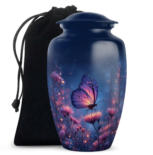 Bluen Butterfly On Flower - Elegant Beautiful Large Memorial For Mom