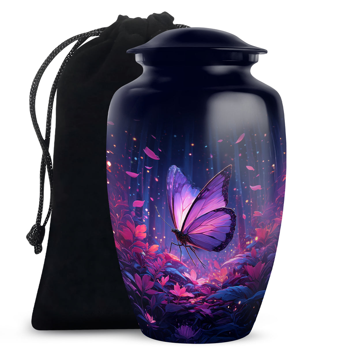 Beautifully Crafted Purple Butterfly Urn - Large Urns For Mom Ashes