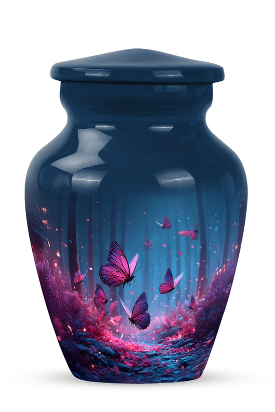 Personalized Refined Butterfly Cremation Urns - Blue 10-inch, 200 cu in - Yatskia