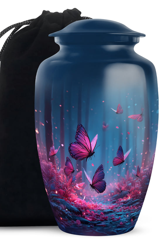 Blue Night Butterfly Urns - Beautiful Decor Urns For Mom Ashes