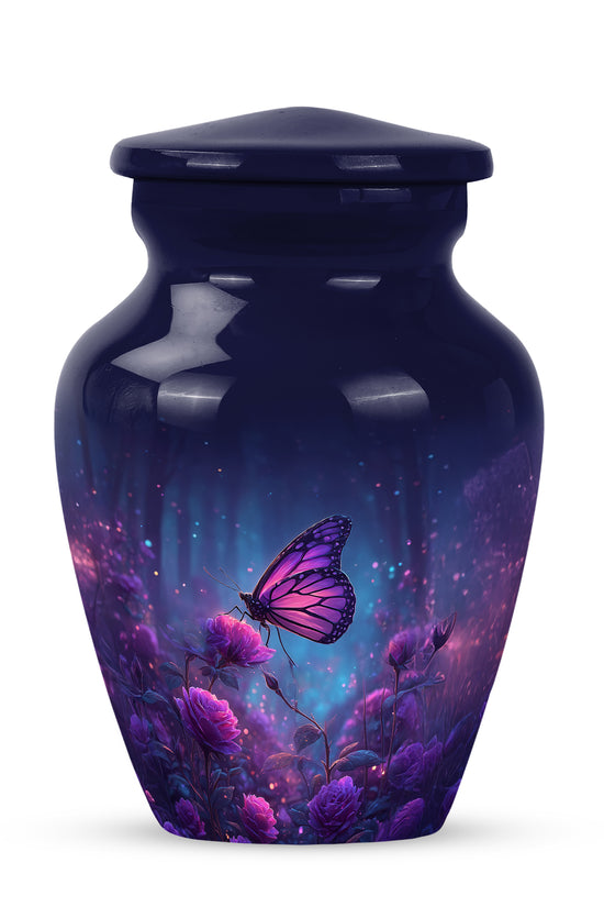 Personalized Blue Cherished Butterfly Cremation Urns for Human Ashes - 10-inch, 200 cu in - Yatskia