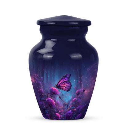 Personalized Blue Cherished Butterfly Cremation Urns for Human Ashes - 10-inch, 200 cu in - Karyliz