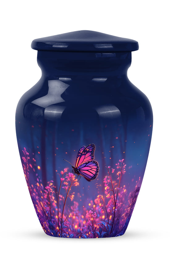 Blue Serene Butterfly Memorial Urn for Ashes - 10-inch, 200 cu in - Yatskia
