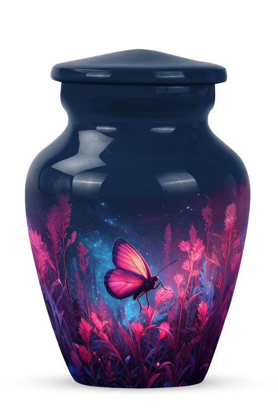 Distinguished Blue Butterfly Cremation Urn for Ashes - 10-inch, 200 cu in - Yatskia