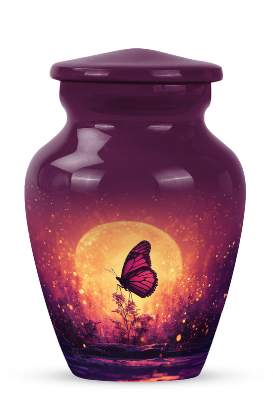 Radiant Butterfly Memorial Cremation Urns - Pink 10-inch, 200 cu in - Yatskia