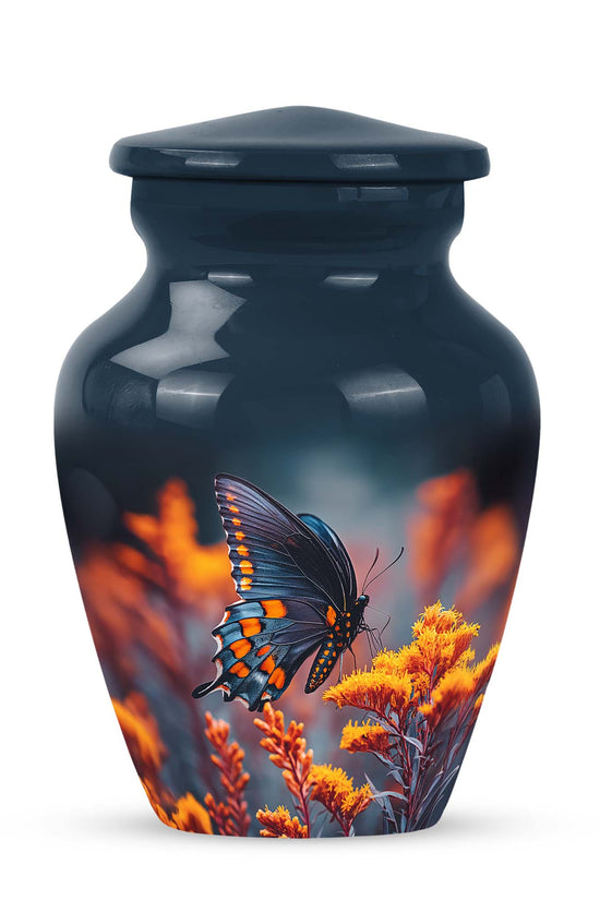 Hallowed Butterfly Cremation Urns for Human Ashes - Blue 10-inch - Yatskia