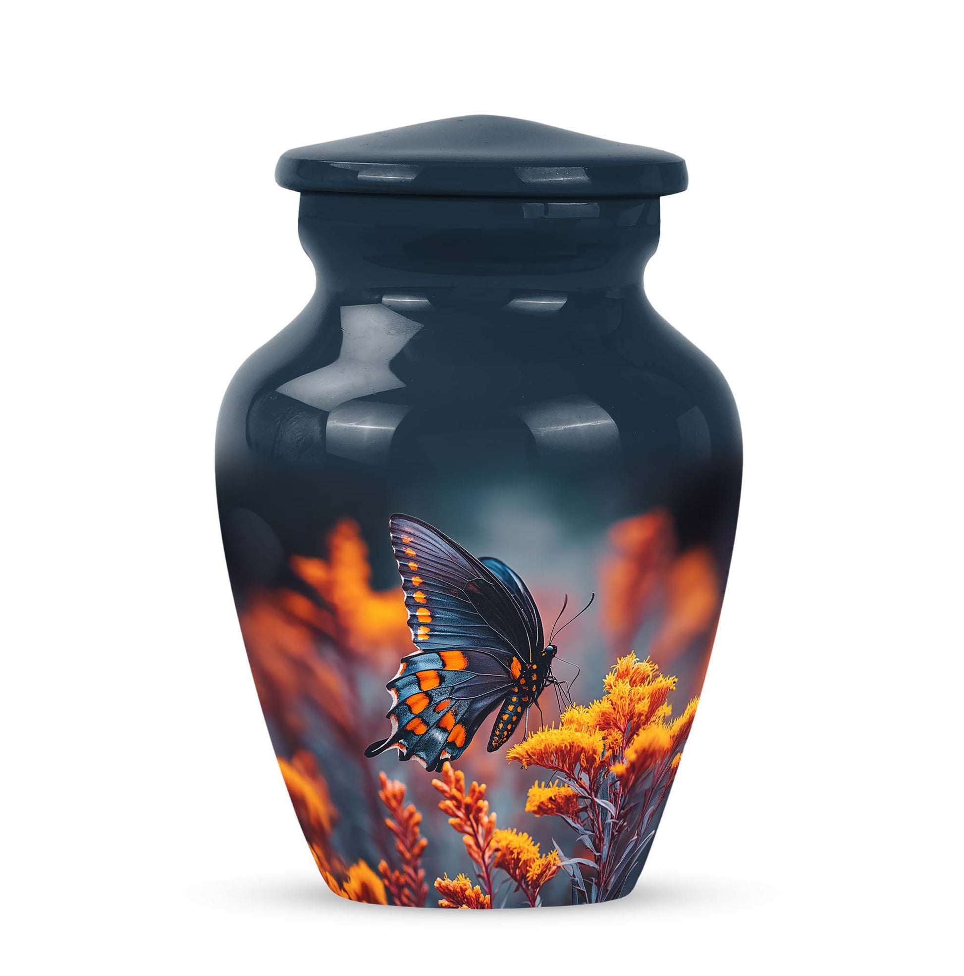Hallowed Butterfly Cremation Urns for Human Ashes - Blue 10-inch - Yatskia
