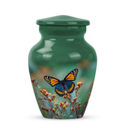 Personalized Magnificent Butterfly Cremation Urns - Green 10-inch, 200 cu in - Karyliz