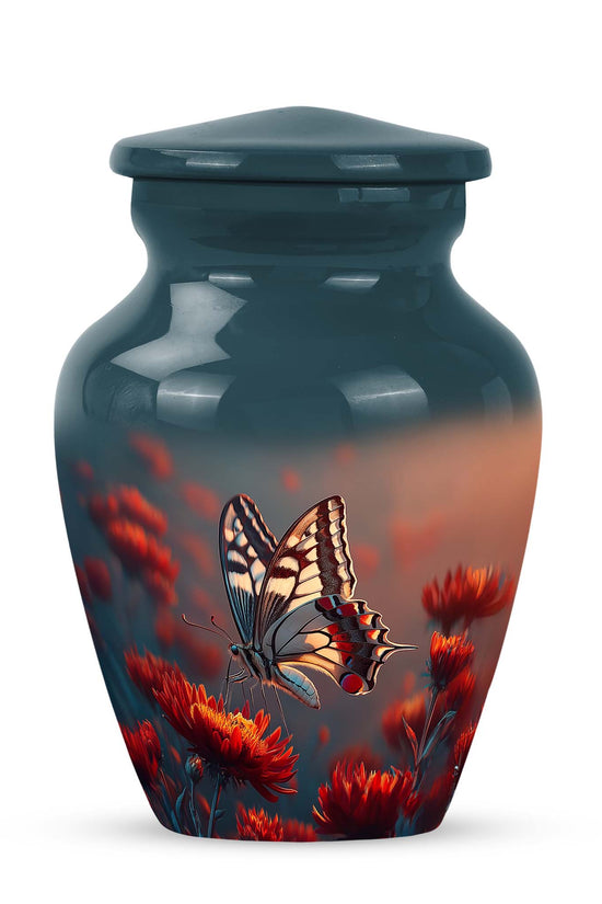 Harmonious Butterfly Cremation Urns for Human Ashes - Blue 10-inch - Yatskia