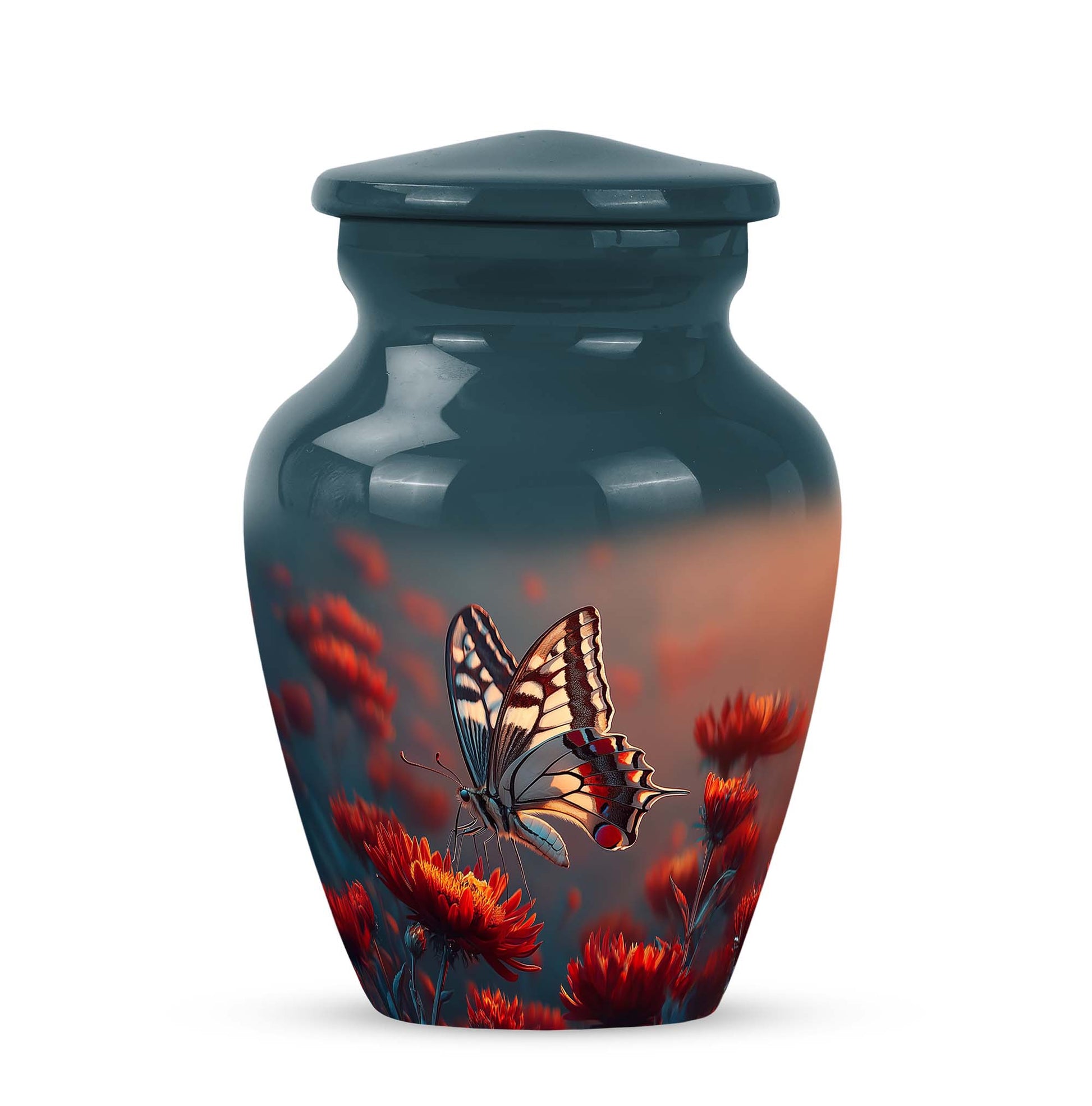 Harmonious Butterfly Cremation Urns for Human Ashes - Blue 10-inch - Yatskia