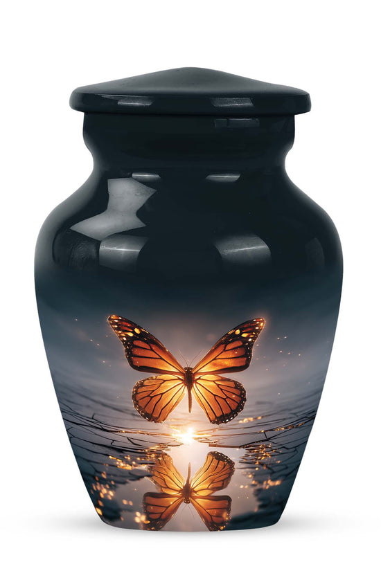 Blue Butterfly Cremation Urns - Enduring Haven 10-inch, 200 cu in - Yatskia