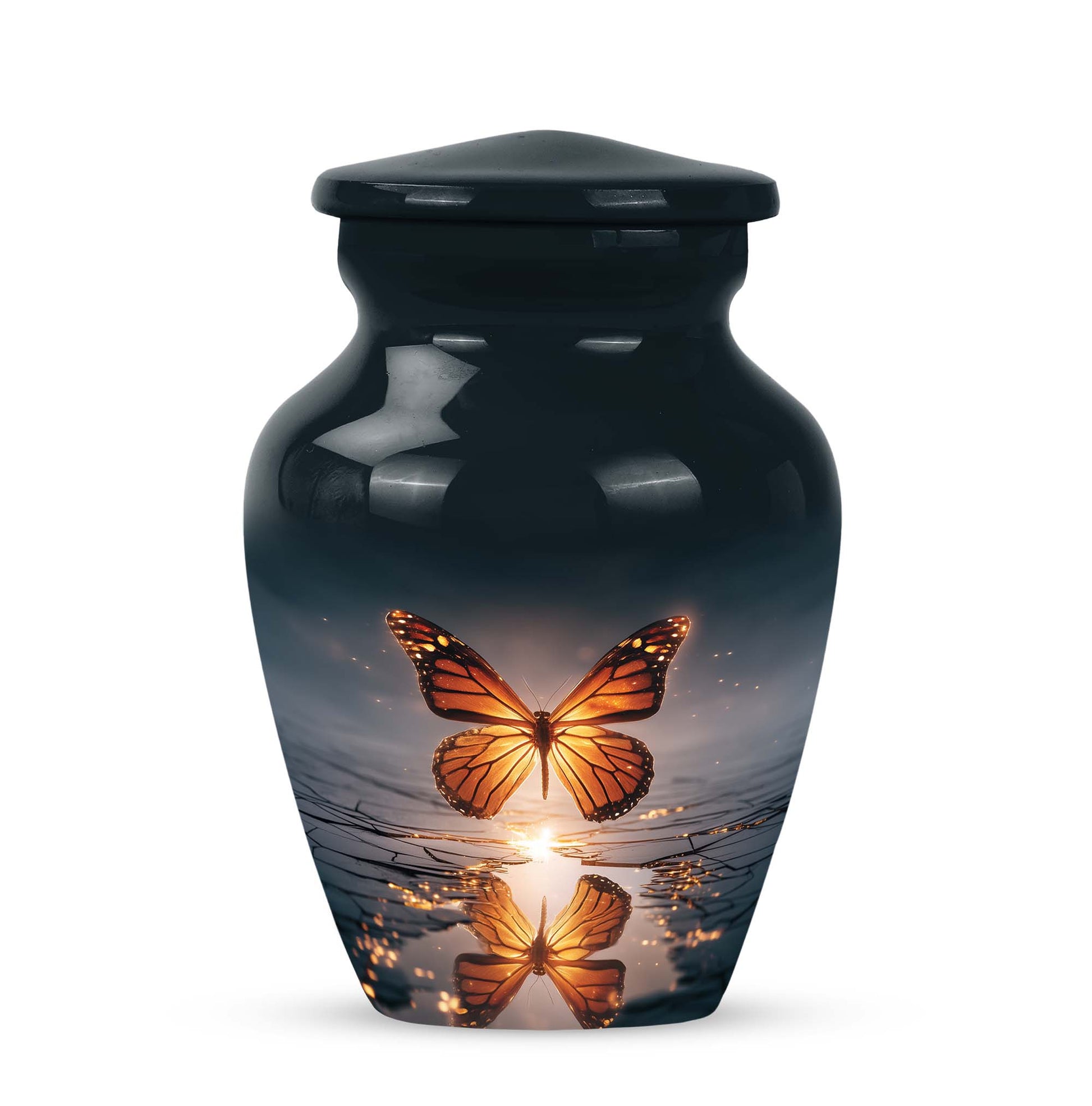Blue Butterfly Cremation Urns - Enduring Haven 10-inch, 200 cu in - Yatskia